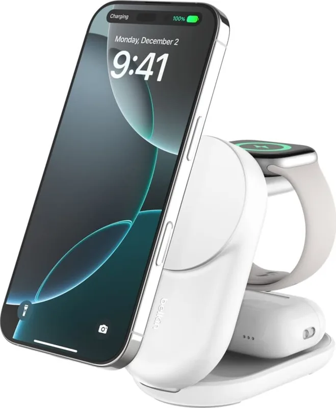 Belkin UltraCharge 3-in-1 Foldable Magnetic 25W Qi2 Charger