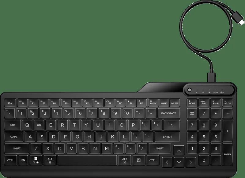 HP 405 Bakgrundsbelyst trådbundet tangentbord