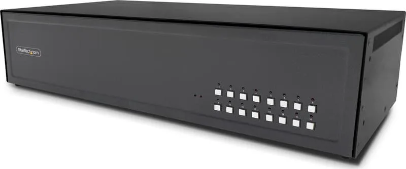 StarTech.com Säker 16-portars KVM-switch, DVI, NIAP 4.0 Desktop KVM, metallhölje, CAC-port, tillverkad i USA