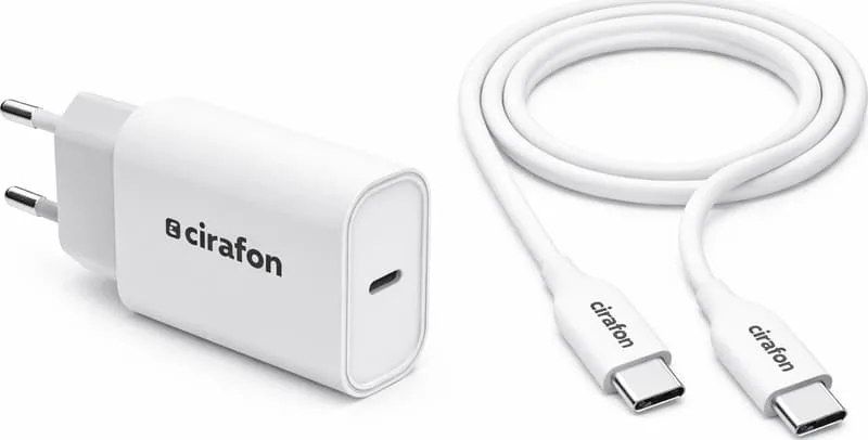 Cirafon 20W USB-C snabbladdare med USB-C kabel