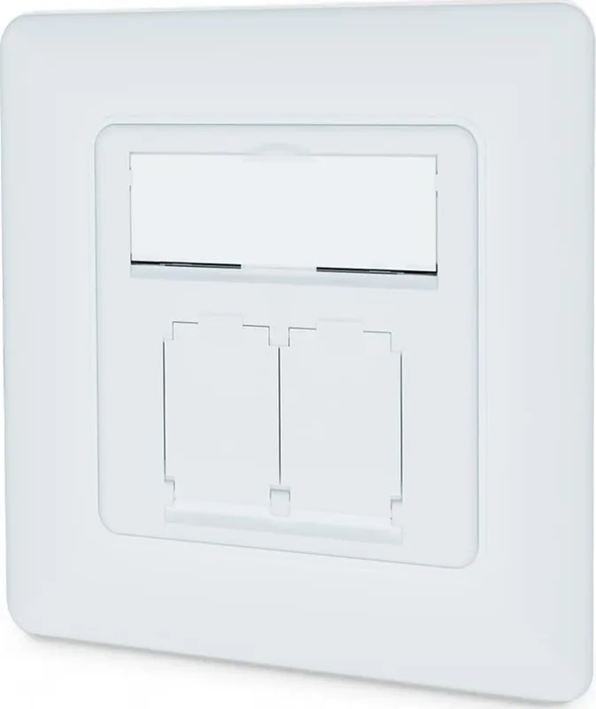 Wall Plate 2-Port (Shielded) White