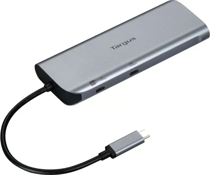 Dockningsstation för mobil användning med dubbla videoutgångar och 140 W EPR pass-through via USB-C