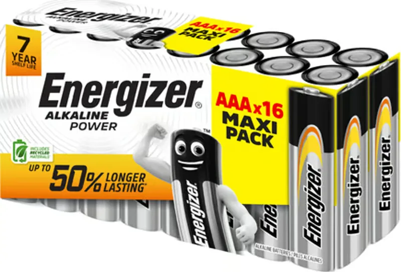Batteri Power Alkalisk AAA 16-Pack