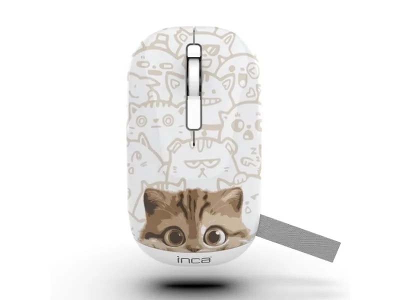 Inca IWM-242K, Ambidextrous, Bluetooth, 1600 DPI, Beige, Vit