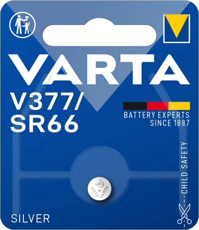 Batteri Varta 1,55V, V377/SR66, Silver-oxid knappcell