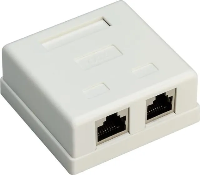 Goobay 2-port RJ45-kopplingsdosa, CAT 6, STP, vit