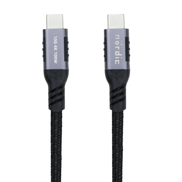 NÖRDIC 1m USB3.2 Gen2 SuperSpeed USB-C till C kabel