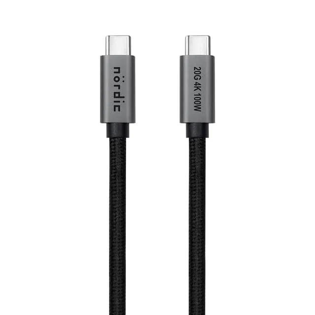 NÖRDIC 2m USB3.2 Gen2 SuperSpeed USB-C till C kabel