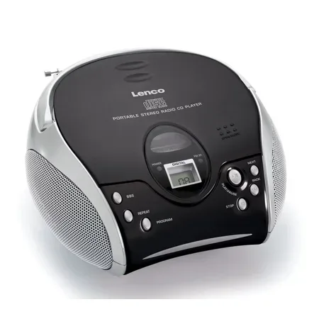 Lenco SCD-24 Digital FM Sort, Sølv MP3-afspilning