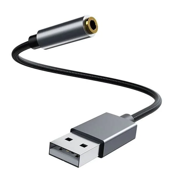 USB-A till AUX-kabel 3,5 mm, 30 cm