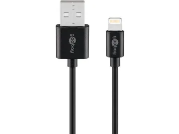 Goobay Lightning USB-kabel för laddning och synkronisering, 2 m, svart MFi-kabel för Apple iPhone/iPad