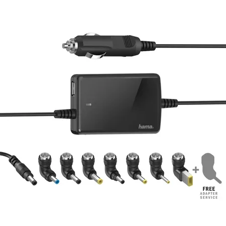 Hama Slim & Light Laptop biladapter för bärbar dator Svart