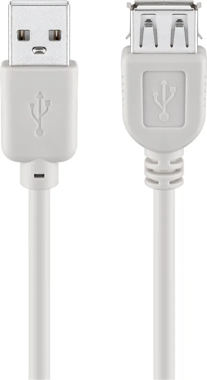 USB-A-förlängningskabel, 0,6 m, grå