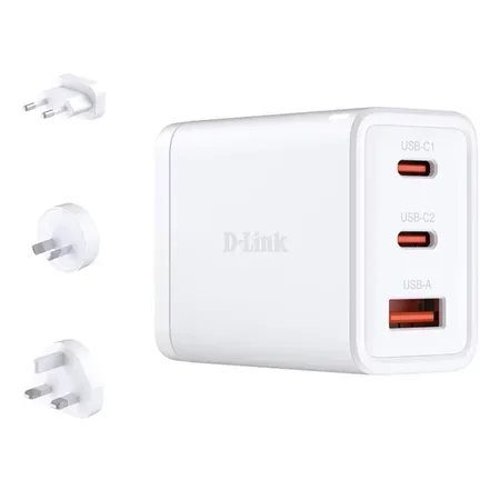 D-Link DCP-651 laddare, 2 x USB-C, vit