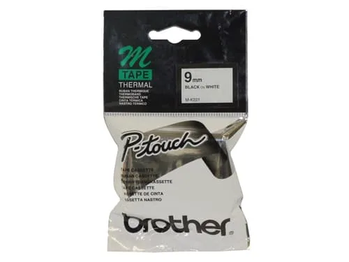 M-K221 tape 9mm black/white