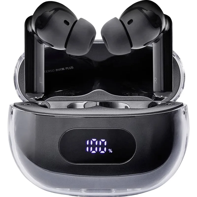 Intenso Buds Plus T310AE schwarz In-ear headset Bluetooth Stereo Svart Brusreducering Laddningsfodral, Batteriladdnings