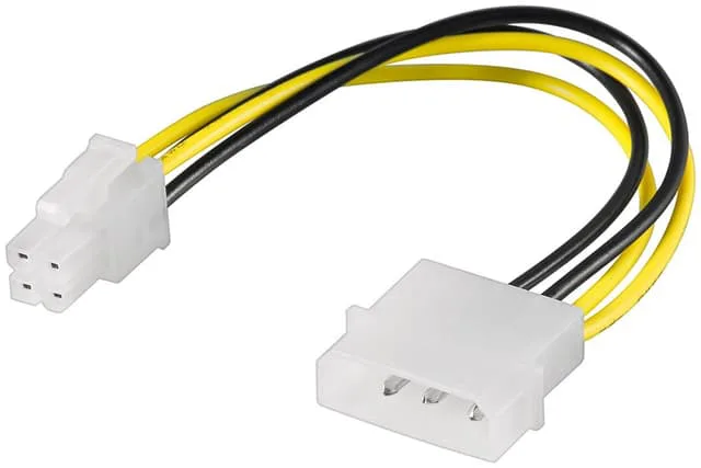 Strömkabel/adapter för pc:ar, 5,25-kontakt till ATX12 P4, 4 stift
