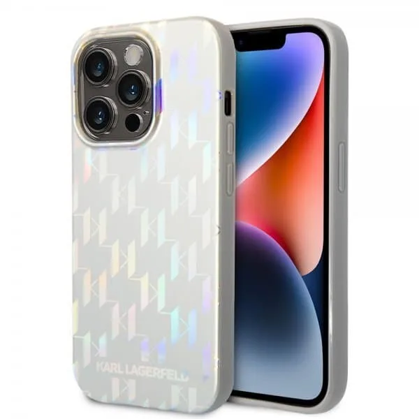 Karl Lagerfeld iPhone 14 Pro Skal Monogram Iridescent