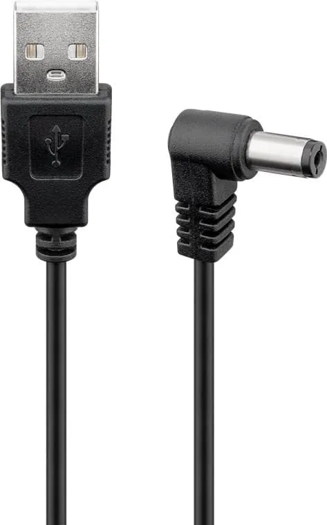 USB till DC-kabel 5 V/1 A, 1,5 m, svart