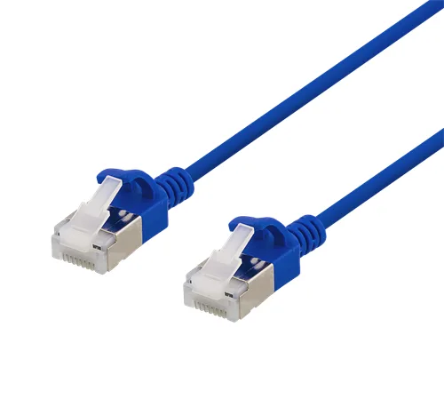Nätverkskabel Slim Cat6a 0.5m, BLÅ