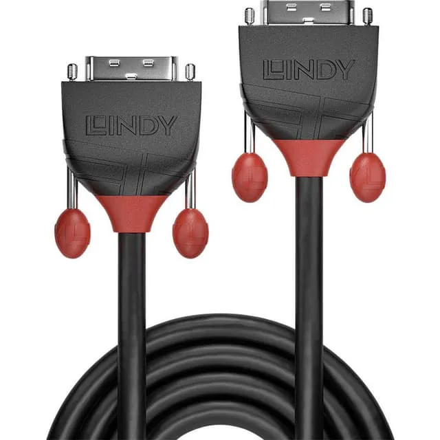 LINDY DVI Anslutningskabel 5.00 m 36258 Svart