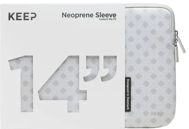 KEEP 14" PC neoprenfodral (Silver Floral Ornament)