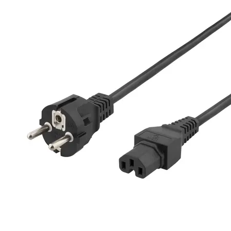 DELTACO - strömkabel - power CEE 7/7 till IEC 60320 C15