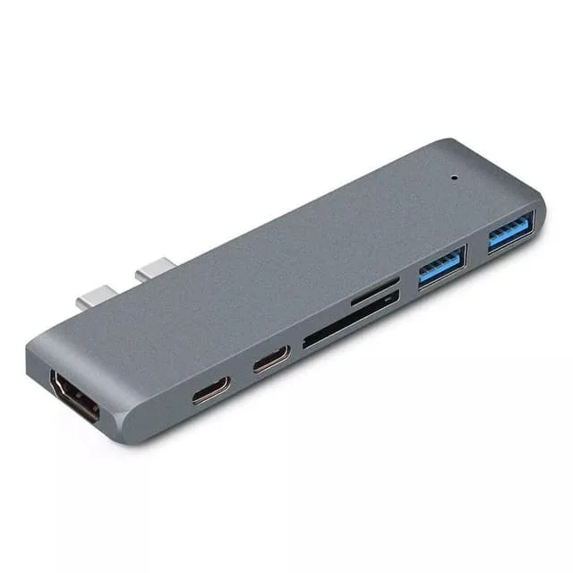 NÖRDIC 2 till 7 USB-C dubbla monitorer dockningsstation