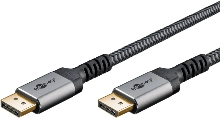 Goobay DisplayPort-kabel DP 1.4, 3 m, Sharkskin Grey