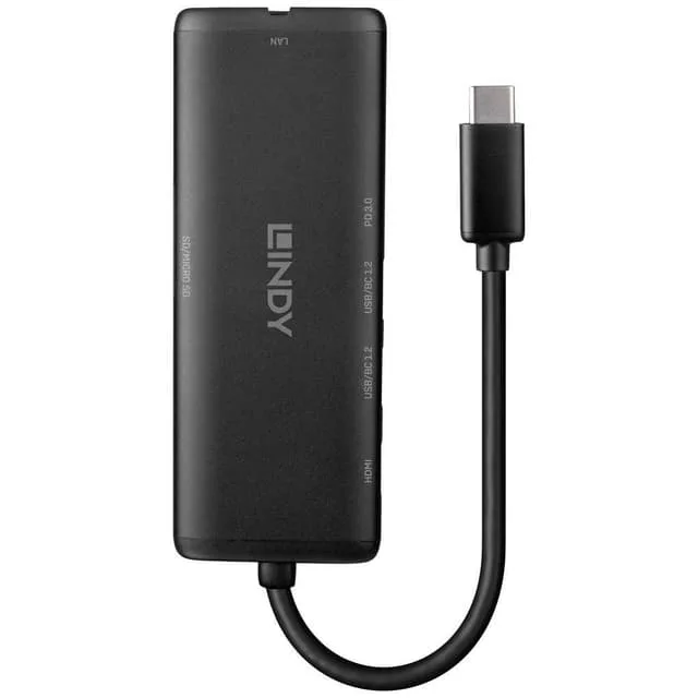 Lindy 43358 dockingstation Ledningsført USB 3.2 Gen 1 (3.1 Gen 1) Type-C Sort