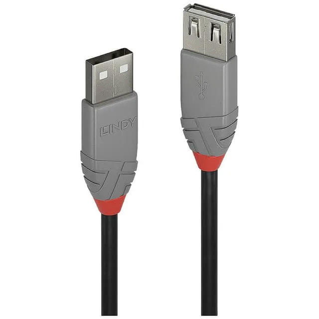 Lindy 36705 USB-kabel USB 2.0 5 m USB A Sort, Grå