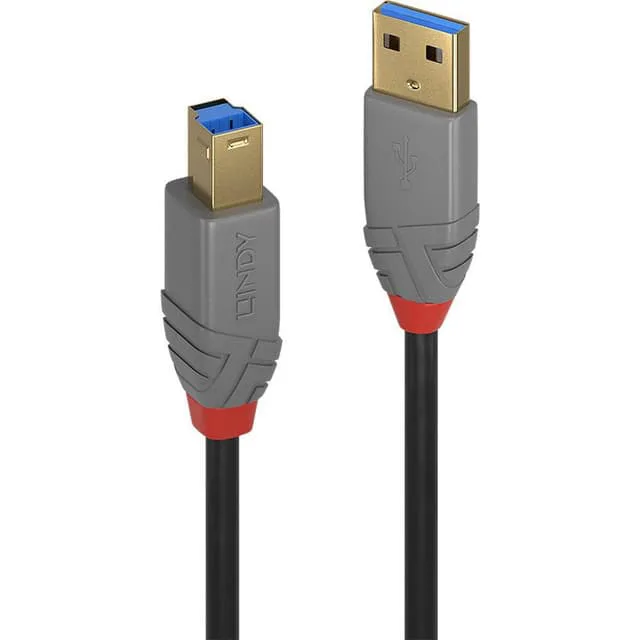 Lindy 36741 USB-kabel USB 3.2 Gen 1 (3.1 Gen 1) 1 m USB A USB B Sort