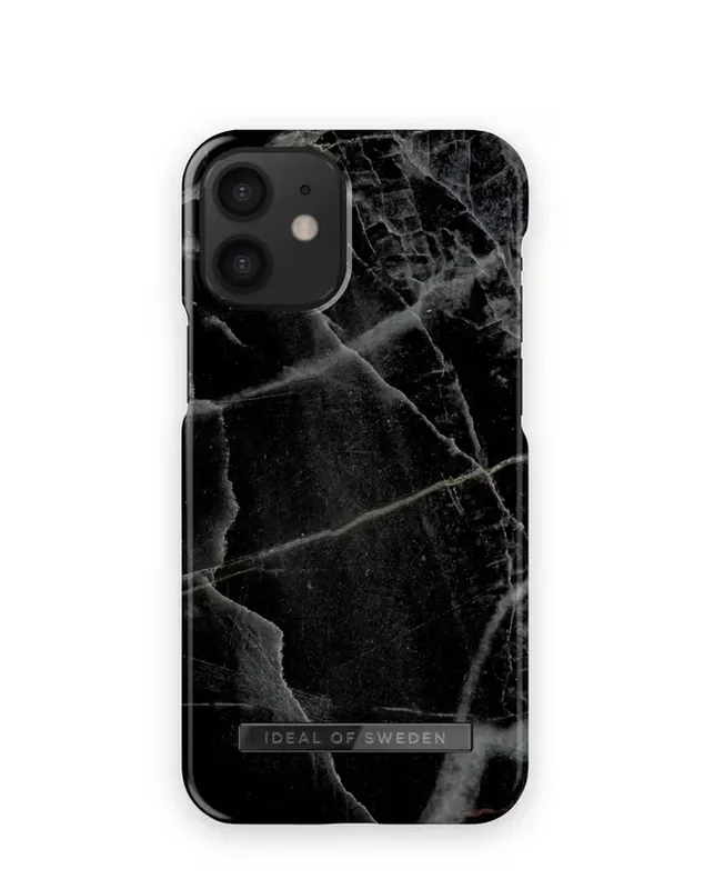 Printed Case iPhone 12 Mini Black Thunder Marble