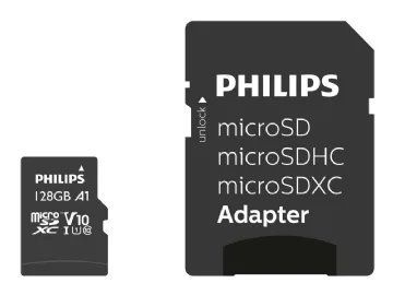 PHILIPS MicroSDHC 128GB klass 10/UHS 1 + Adapter
