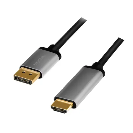 LogiLink CDA0107 videokabel DisplayPort till HDMI, 2 m, svart och grå