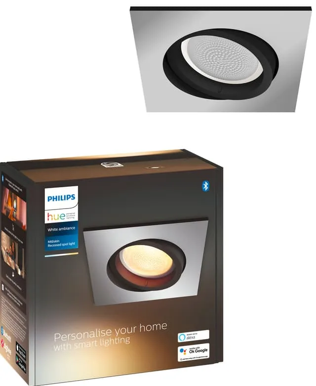 Philips HUE Milliskin infälld spotlight S. aluminium