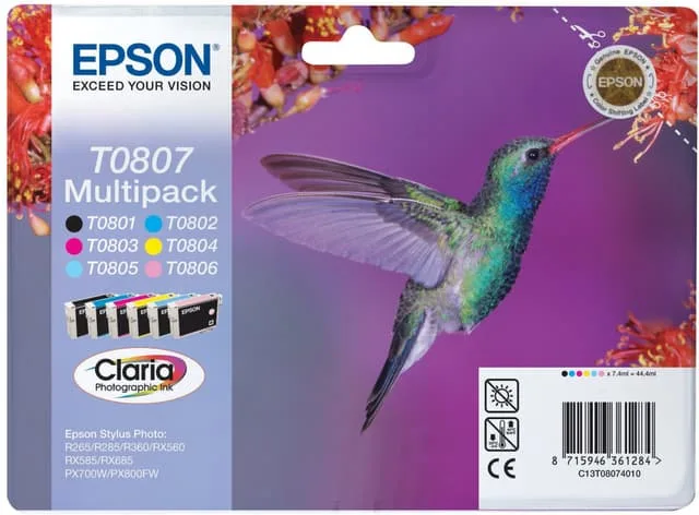 Epson Bläckpatroner Multipack T0807 Claria