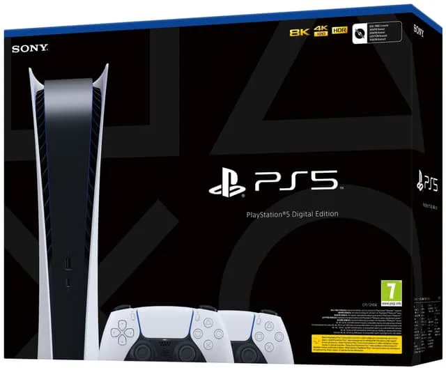 PlayStation 5 Digital Edition + 2x DualSense-kontroller