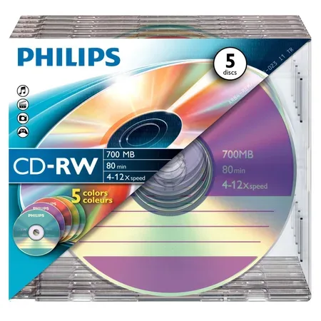 Philips CD-RW 700 MB, 5-pack