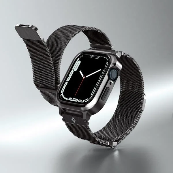 Spigen Apple Watch 45mm Skal med Armband Metal Fit Pro Graphite
