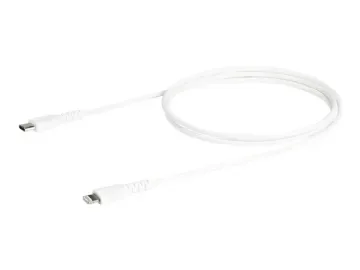StarTech.com 1m tålig, vitt USB-C till Blixtkabel - Hård, tålig aramifiber USB typ A till Blixtladdare/synkron strömsladd - Apple MFi-certifierad i...