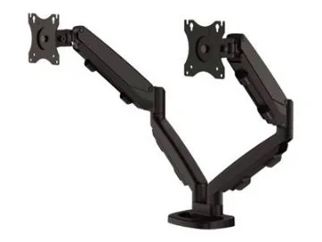 Fellowes - Monteringssats - justerbara dubbla armar - för 2 monitorer - metall - svart, RAL 9017 - skärmstorlek: 10"-39" - klämma, monterbar, skyddshylsa, disk-monteringsbar