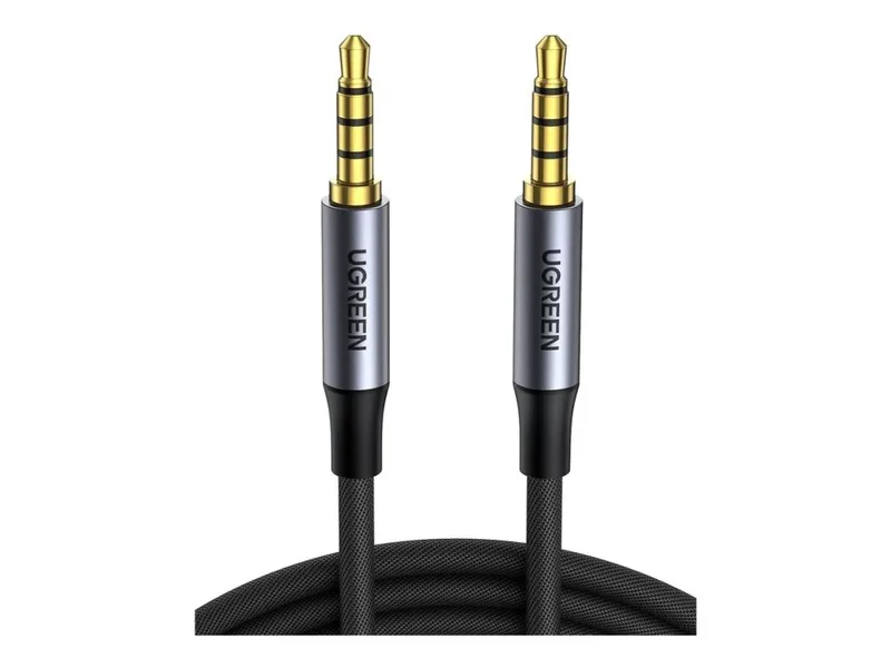 Ugreen - Ljudkabel - ministereo 3,5 mm 4 stift hane till ministereo 3,5 mm 4 stift hane - 2 m - skärmad - flätad kabel