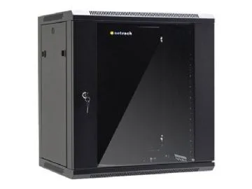 Netrack - Rack skåp - väggmontering - svart - 12U - 19"