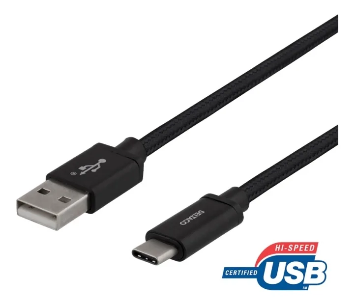 DELTACO USB-A till USB-C-kabel