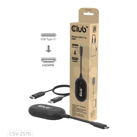CLUB3D CSV-2570 AV-förlängare, sändare och mottagare, svart