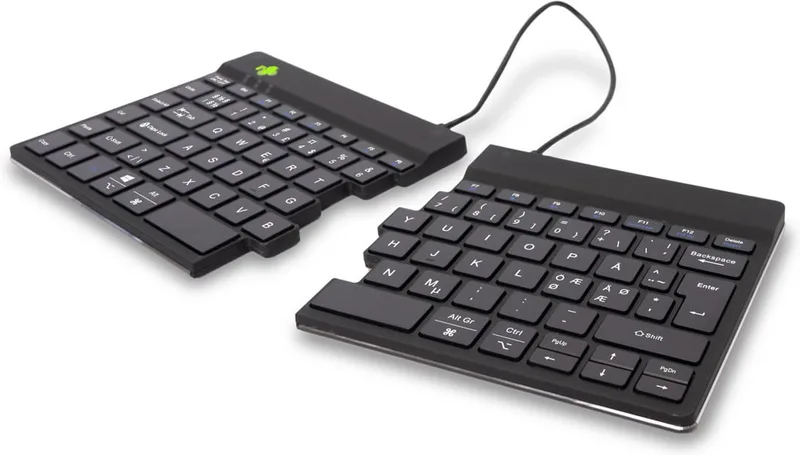 R-Go Split Break -tvådelad ergonomisk tangentbord, trådlös, svart