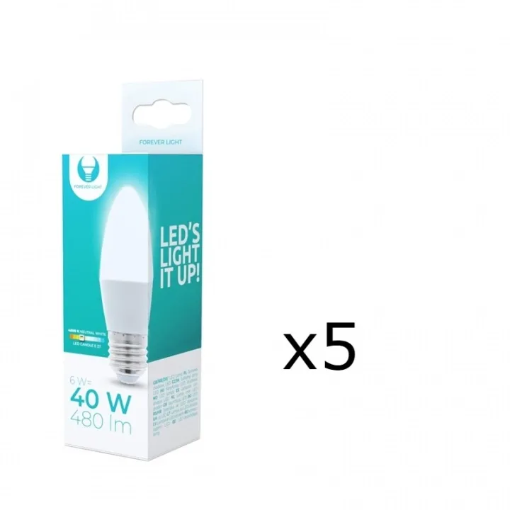 LED-Lampa E27, A65, 18W, 230V, 3000K 5-pack