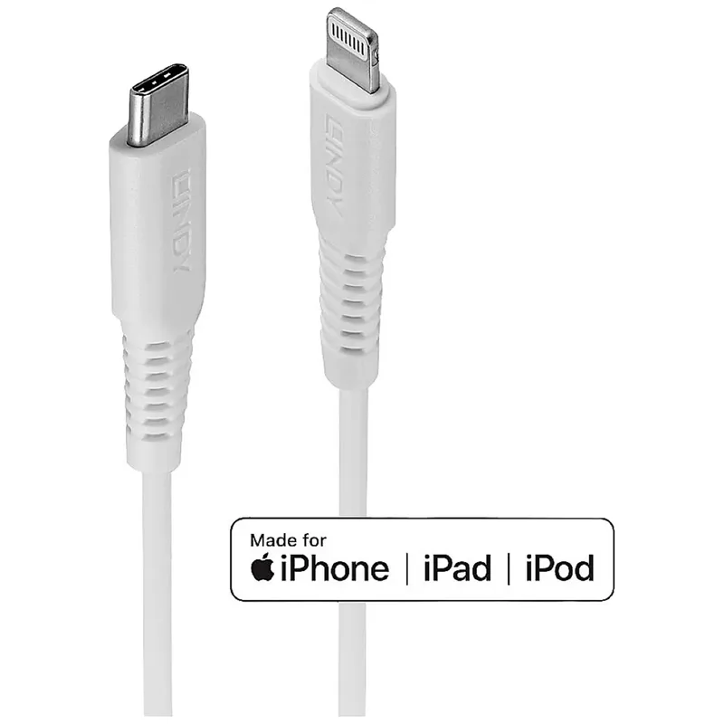 Lindy 31318 Lightning till USB C-kabel, 3 m, vit