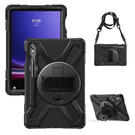 Insmat Ruggered Armor skal till Galaxy Tab S9 och S8, svart